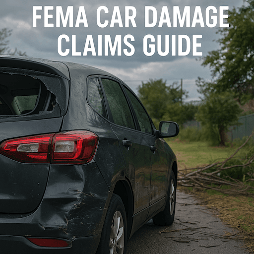 Car damaged by flooding after a storm