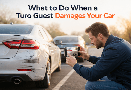 Turo host reviewing vehicle damage report
